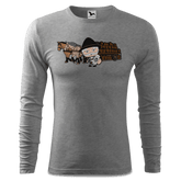 Da Oid Sinzer Pferdegespann Longsleeve Fitted Herren Grau Meliert Haiden Front